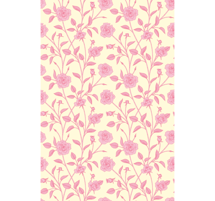 Pink with roses Flowers and plant blind - TenStickers