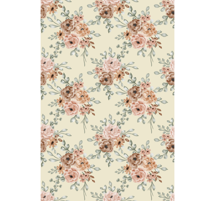 Gentle blossom composition flowers and plants roller blind - TenStickers