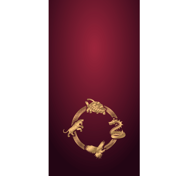 Ornate gold creatures animal roller blind - TenStickers