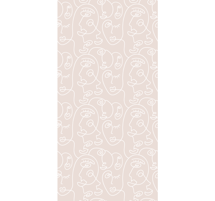 Abstract Line Faces art roller blind - TenStickers