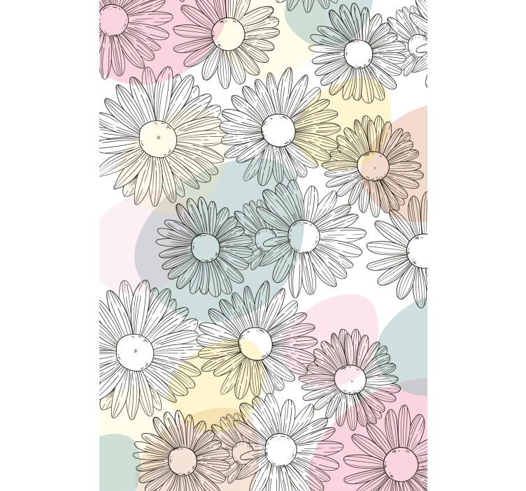 Daisies and Pastel Hues flower roller blind - TenStickers