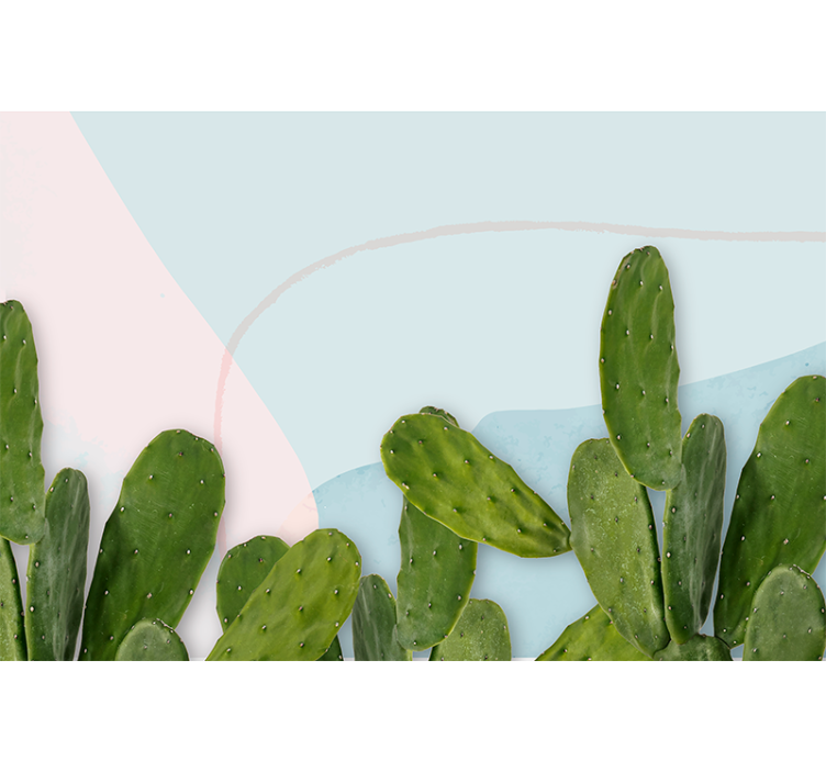 "Kawaii" Style shapes cactus Blind painting - TenStickers