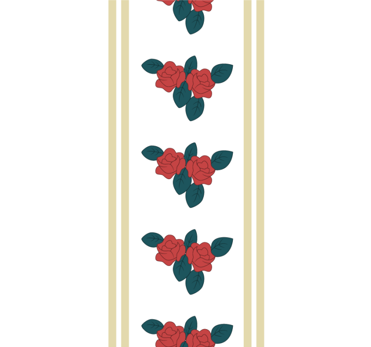 Rose pattern with leaves flower roller blind - TenStickers