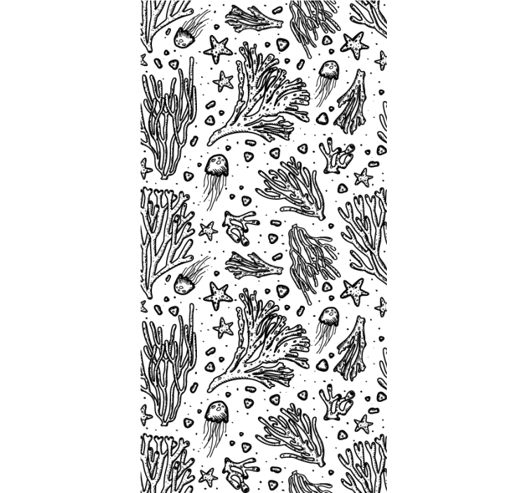 Black silhouetted sea creatures Bathroom blind - TenStickers