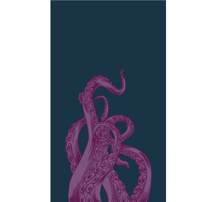 Purple octopus sea creatures Bathroom blind - TenStickers