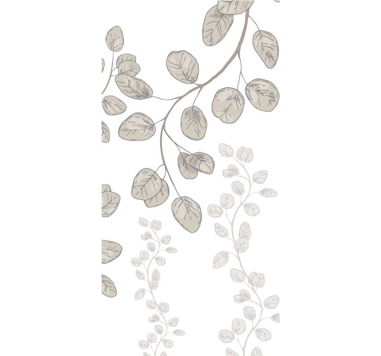 Thin leaves pattern flowers and plants roller blind - TenStickers