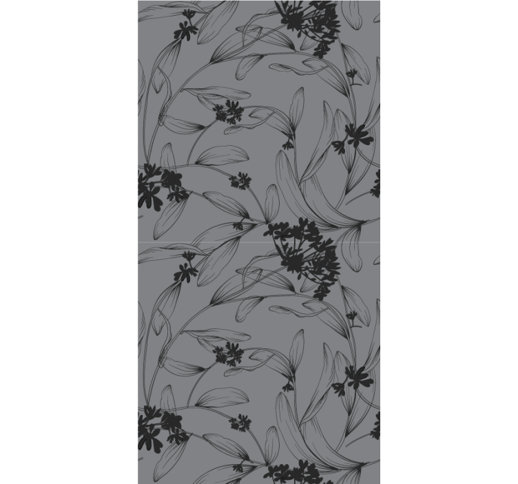 Monochrome Floral Design flowers and plants roller blind - TenStickers