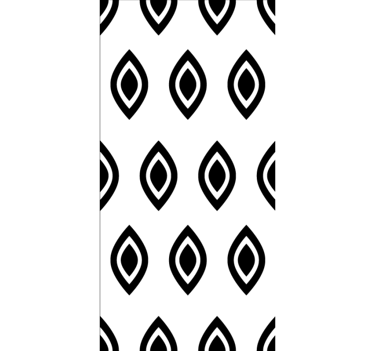Geometric black and white shapes pattern blind - TenStickers