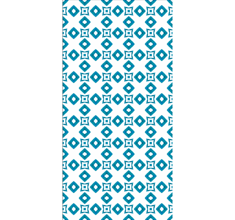 Geometric blue pattern kitchen roller blind - TenStickers