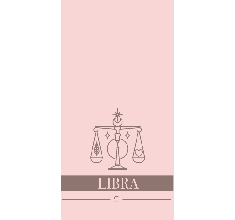 Libra zodiac symbol text roller blind - TenStickers