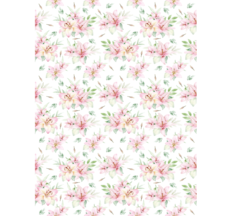 Pink watercolor lily floral design Flower blind - TenStickers