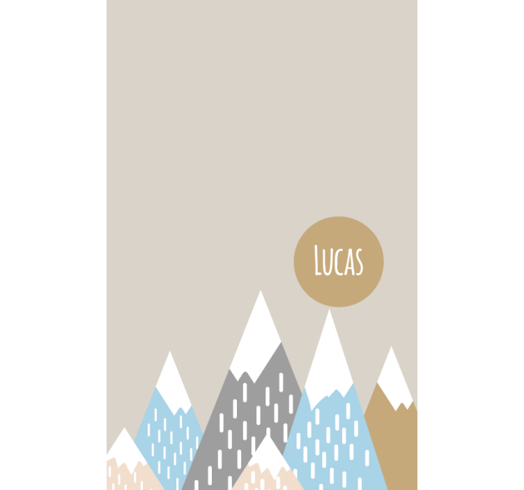 Nordic mountains with name scandinavian roller blind - TenStickers