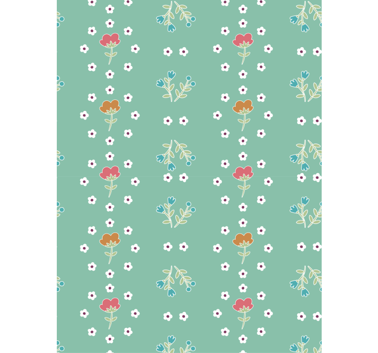 Turquoise theme composition flower roller blind - TenStickers