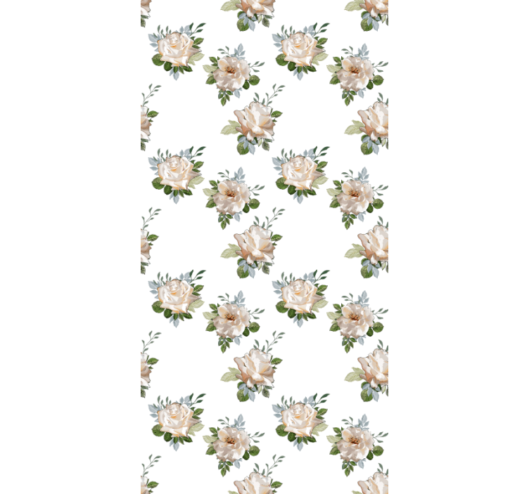 Flower roller blind delicate white arrangement - TenStickers