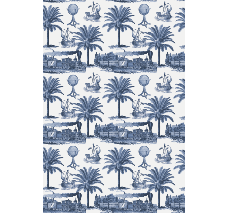 French vintage pattern in blue classic blind - TenStickers
