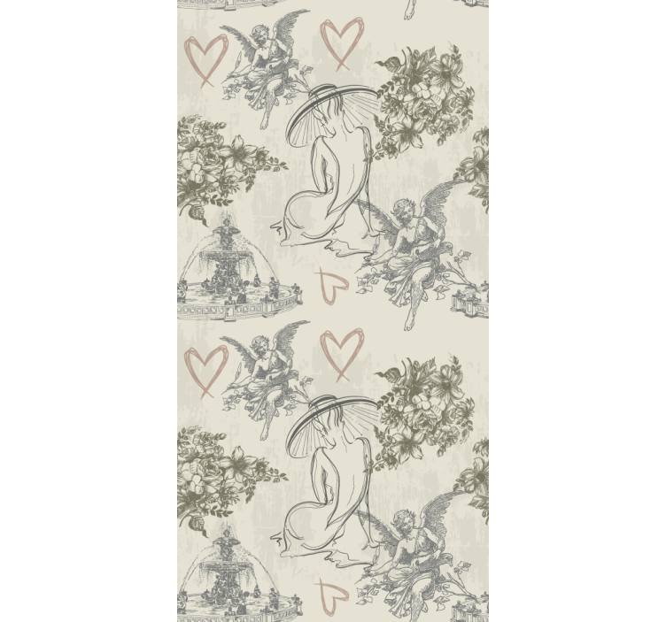 Women and hearts original roller blind - TenStickers