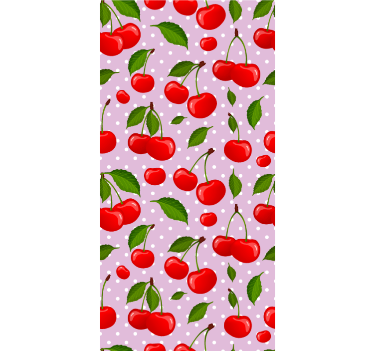 Cherries and leaves dining room roller blind - TenStickers