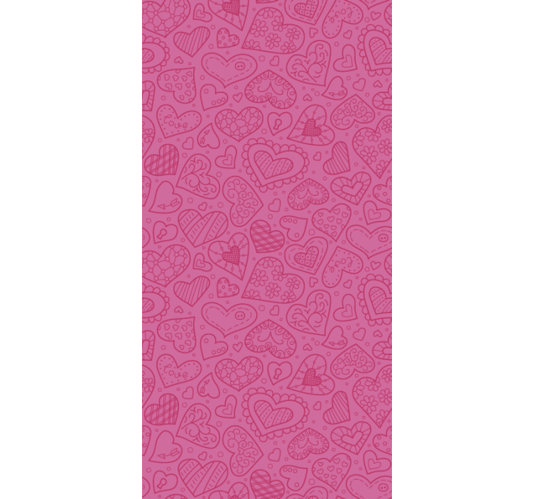 Pink hearts patterned romantic roller blind - TenStickers