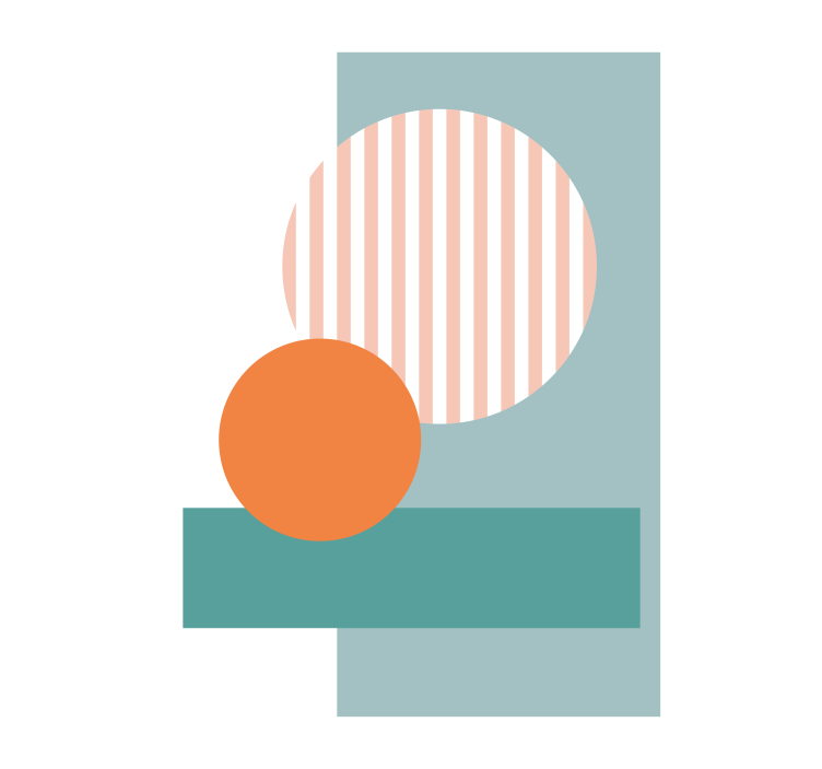 Blue abstract circles living room roller blind - TenStickers