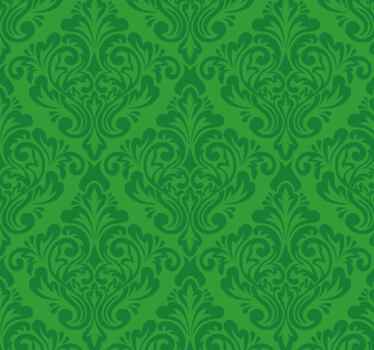 Floral damask Green blind - TenStickers
