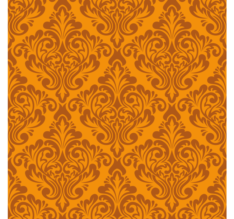 Vintage Orange Damask Living Room Blind - TenStickers