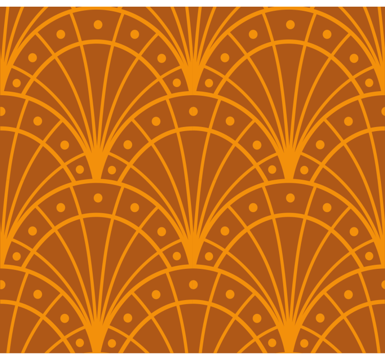 Elegant Orange Art Deco Living Room Blind - TenStickers