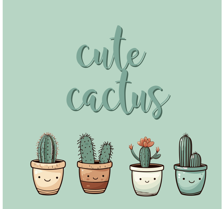 cute cactus  Kitchen blind - TenStickers