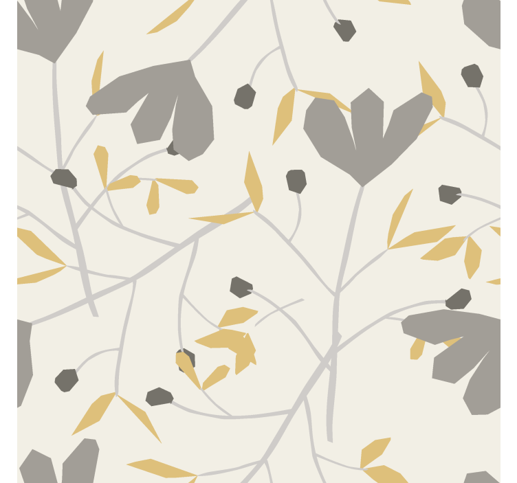 Gray and yellow flowers nordic roller blind - TenStickers
