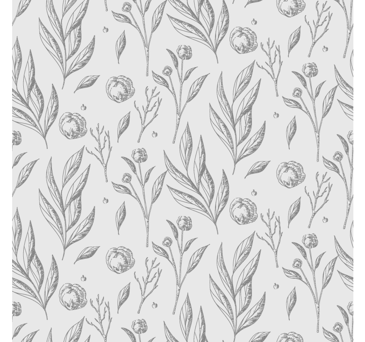 Gray floral pattern nordic roller blind - TenStickers
