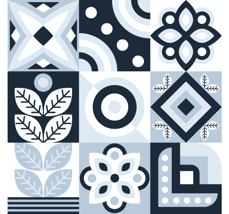 Tiles pattern nordic roller blind - TenStickers