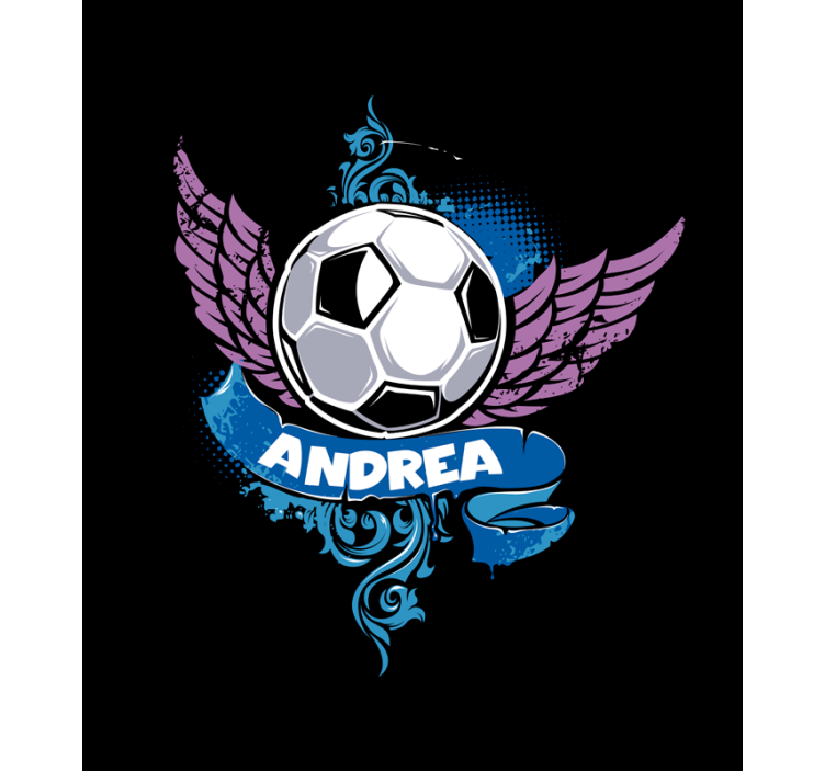 Flying ball with name soccer window blind - TenStickers