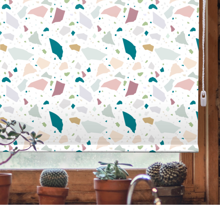 Abstract irregular terrazzo texture and pattern roller blind - TenStickers