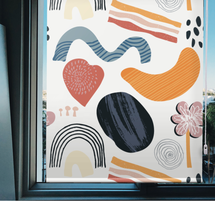 Abstract Pastel Shapes art roller blind - TenStickers