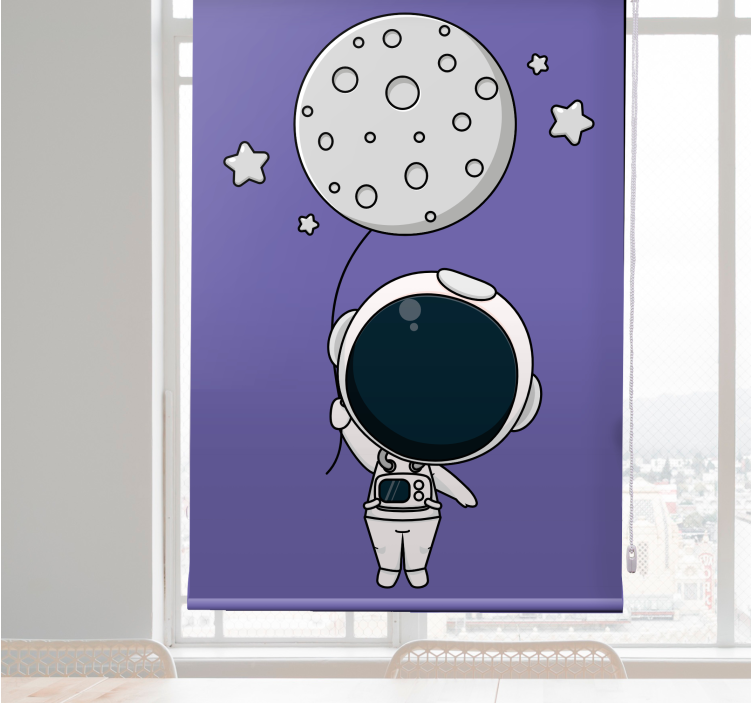 Astronaut holding moon fun roller blind - TenStickers