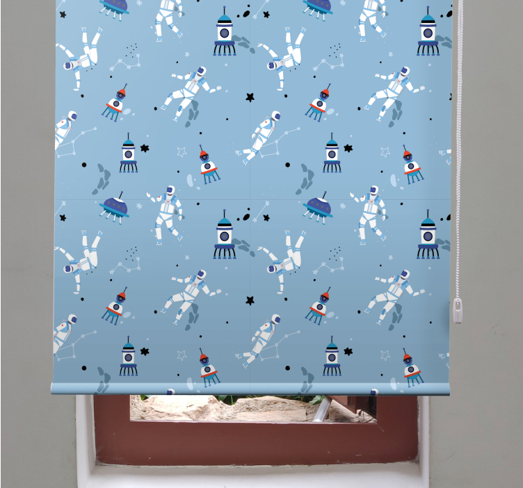 Astronauts and Rockets geek roller blind - TenStickers