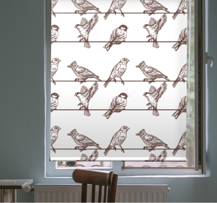 Avian Perched on Limbs flowers and plants roller blind - TenStickers