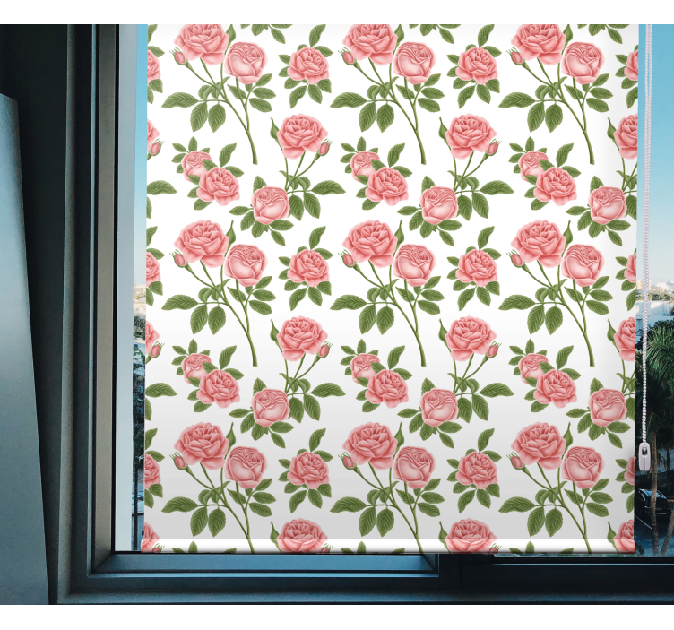 Beautiful Roses Pattern flowers and plants roller blind - TenStickers