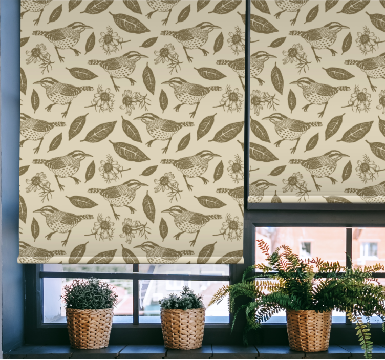 Birds in nature and plants Master bedroom blind - TenStickers
