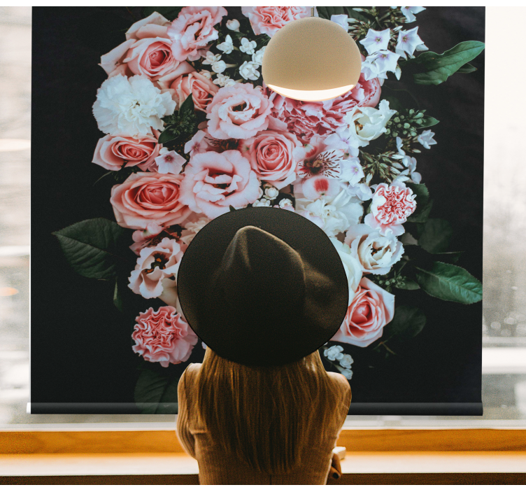 Blooming Floral Arrangement flower roller blind - TenStickers