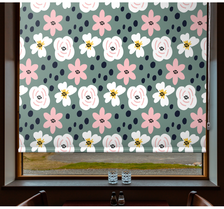 Blooming Floral Design flowers and plants roller blind - TenStickers