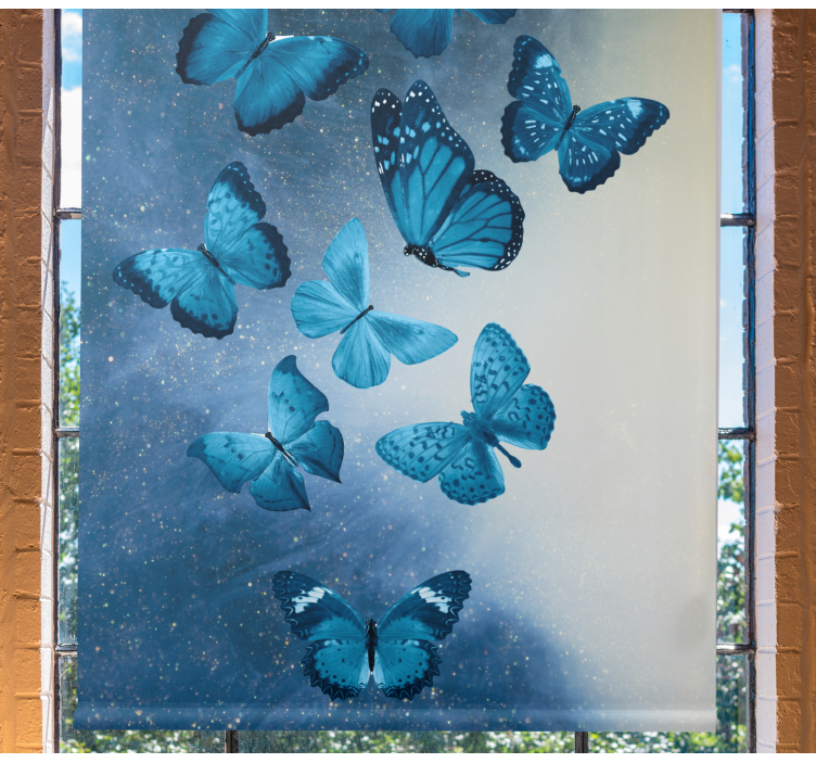 Blue majestic butterflies  Master bedroom blind - TenStickers