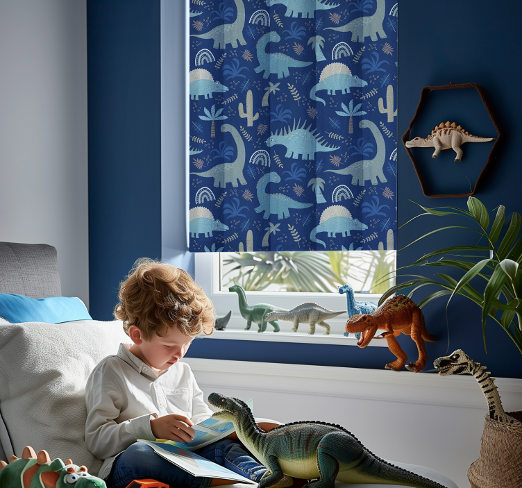 Blue shades dinosaur roller blind - TenStickers