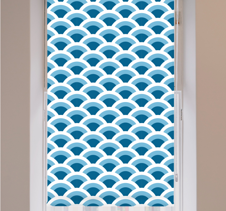 Blue tones fish scales Bathroom blind - TenStickers