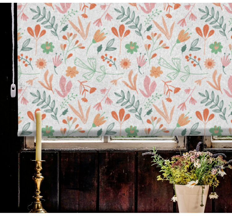Botanical Oasis Concept flowers and plants roller blind - TenStickers