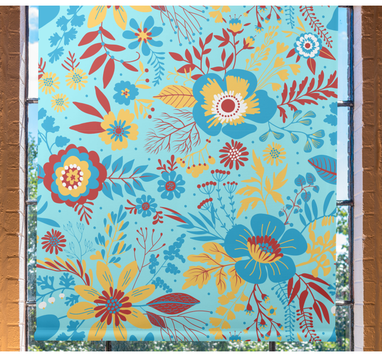 Botanical Pattern Display flower roller blind - TenStickers