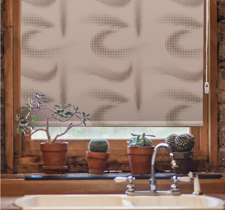 Brown curved patterned texture and pattern roller blind - TenStickers