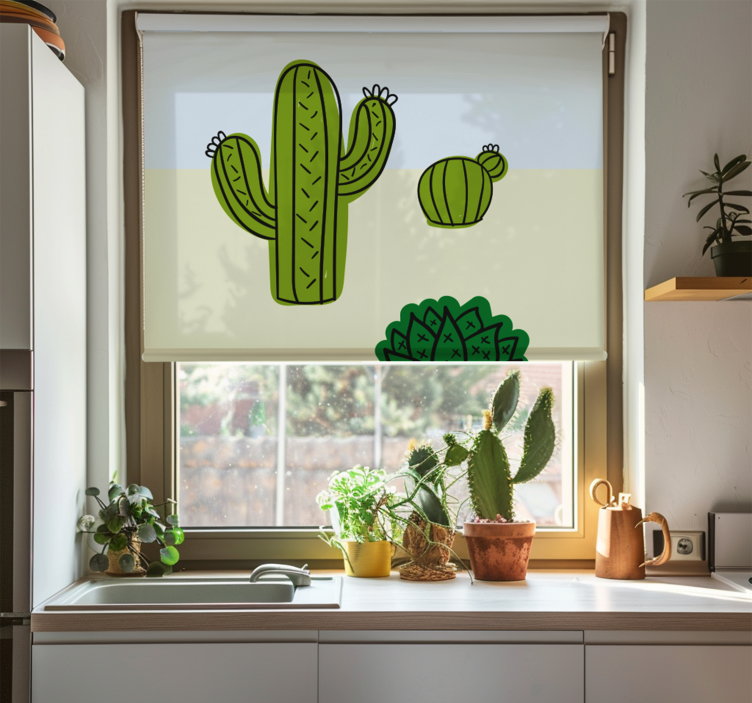 Cactus plant kitchen roller blind - TenStickers