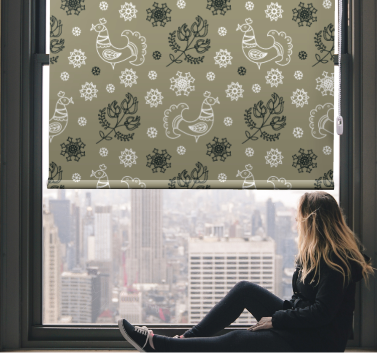 Charming Bird Patterns animal roller blind - TenStickers