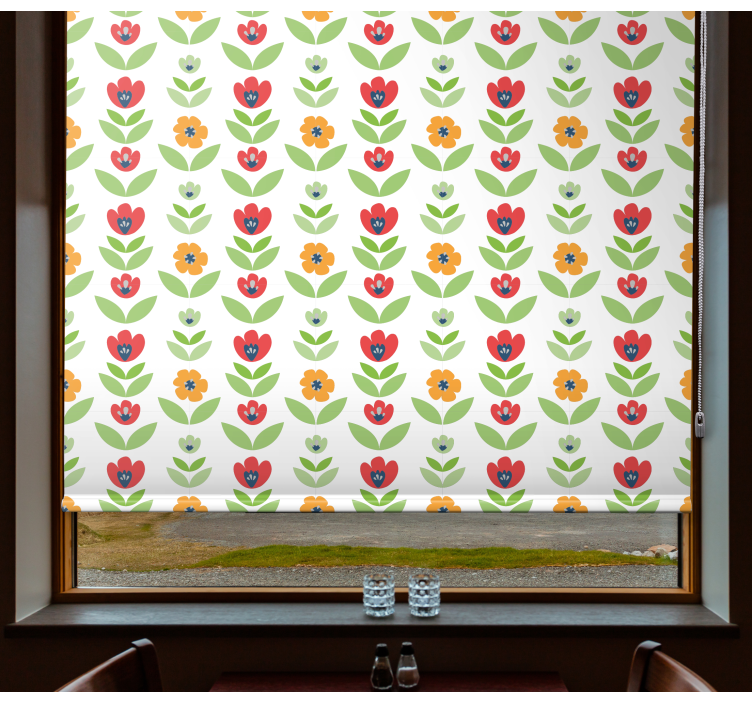 Charming Floral Pattern flowers and plants roller blind - TenStickers