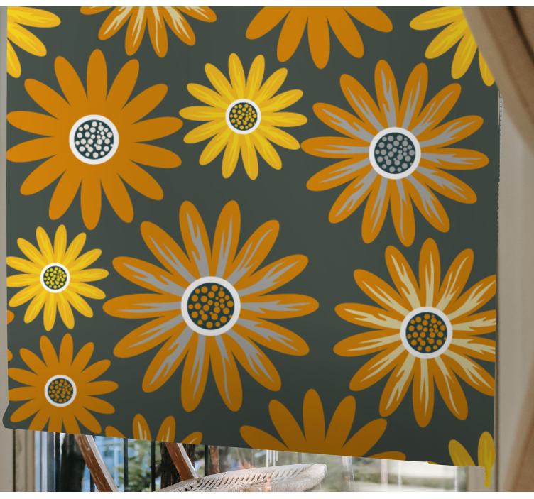 Cheerful Floral Arrangement flowers and plants roller blind - TenStickers